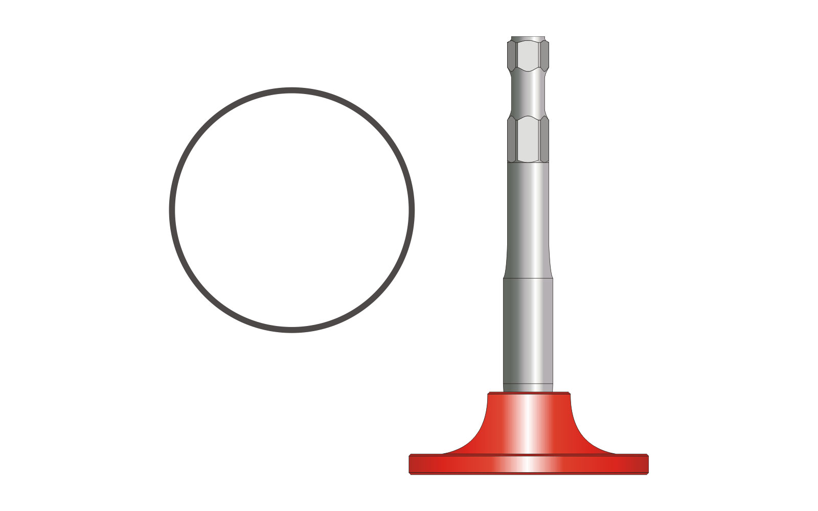 VOGT Verdichterplatte  rund Ø 108 mm, l = 220 mm - V5108H