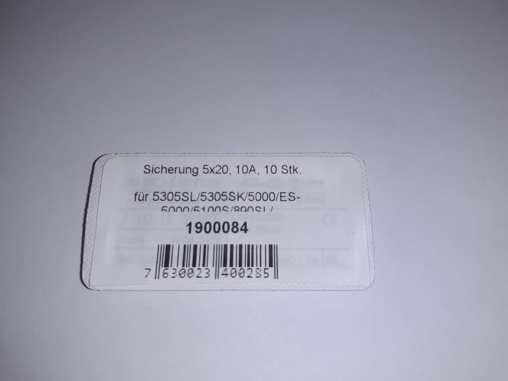 SPEWE Trafosicherung Sicherung 5 x 20, 10A - 10 Stück - 1900084