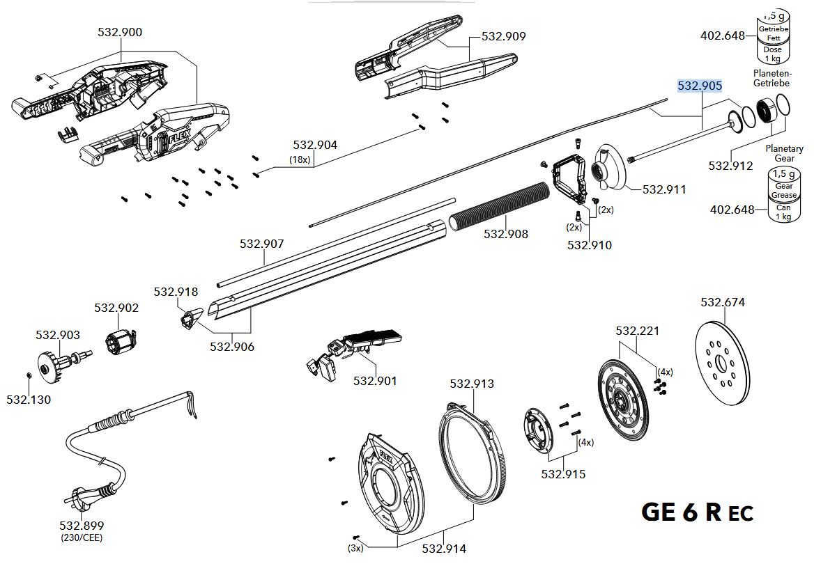 FLEX Flexible Welle Set - Passend für die GE 6