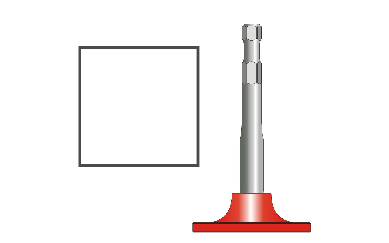 VOGT Verdichterplatte quadratisch 120/120 mm, l = 220 mm - 14mm Meißelaufnahme - V1120H