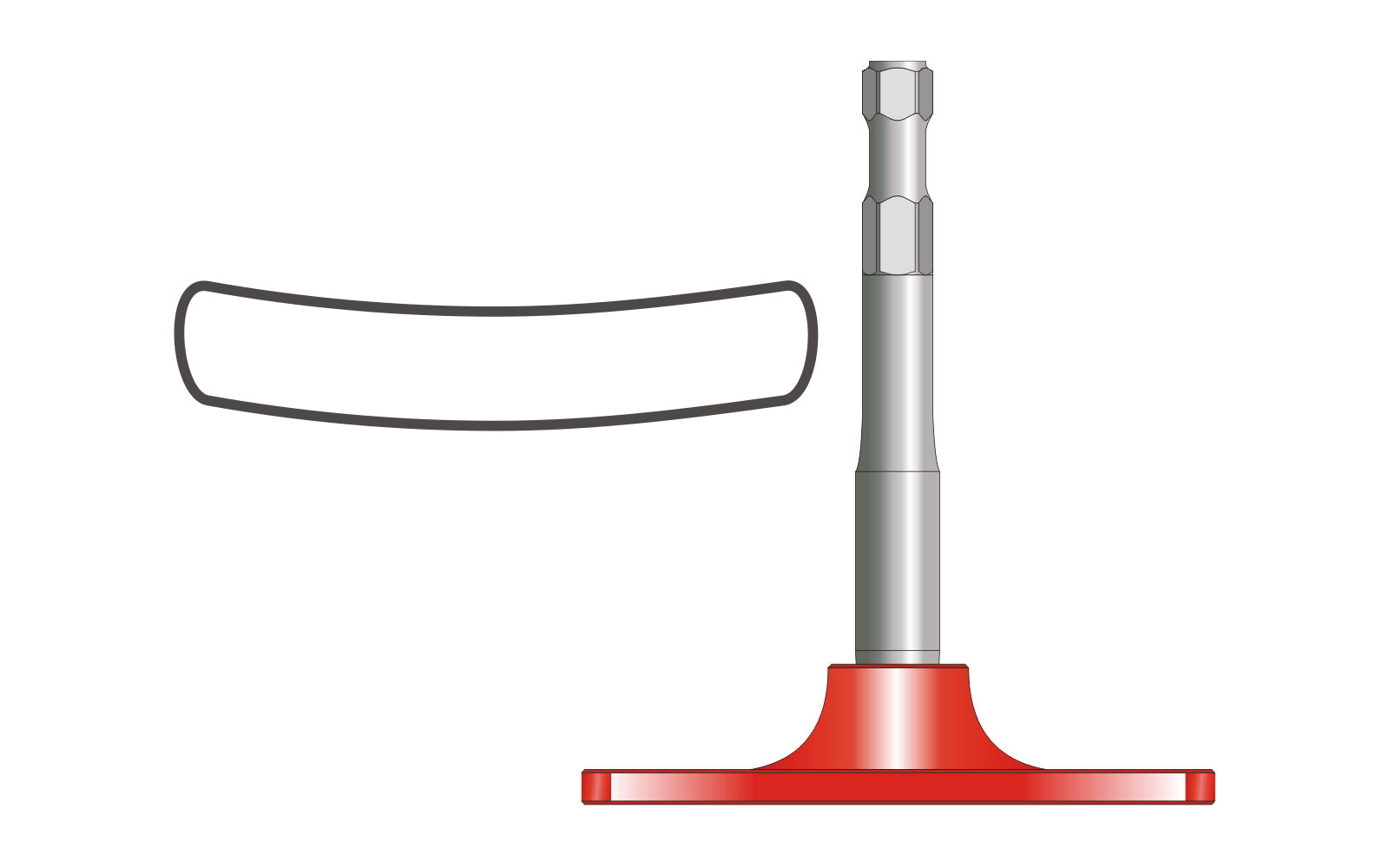 VOGT Verdichterplatte halbrund 180/40 mm , l = 220 mm - 18mm Meißelaufnahme - V6040.18H