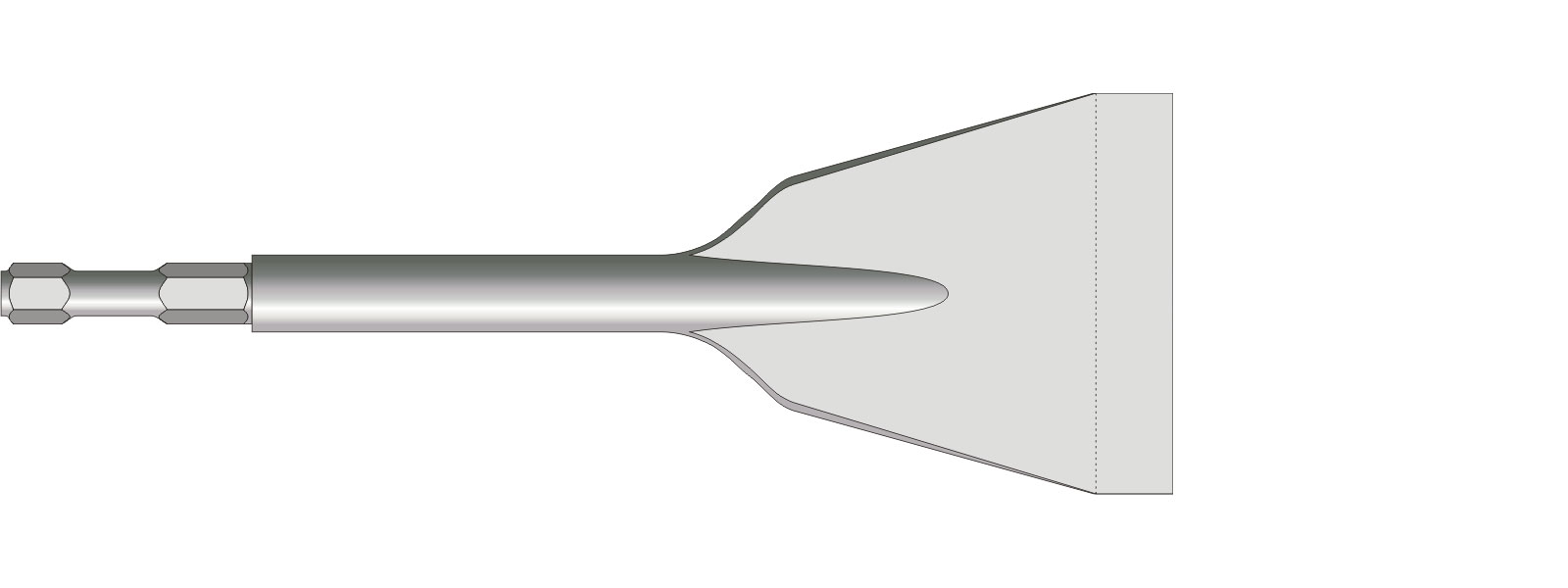 VOGT Delta-P-Messer mit Unterschliff b = 100 mm, l = 300 mm 18mm Meißelaufnahme - M410.18UP