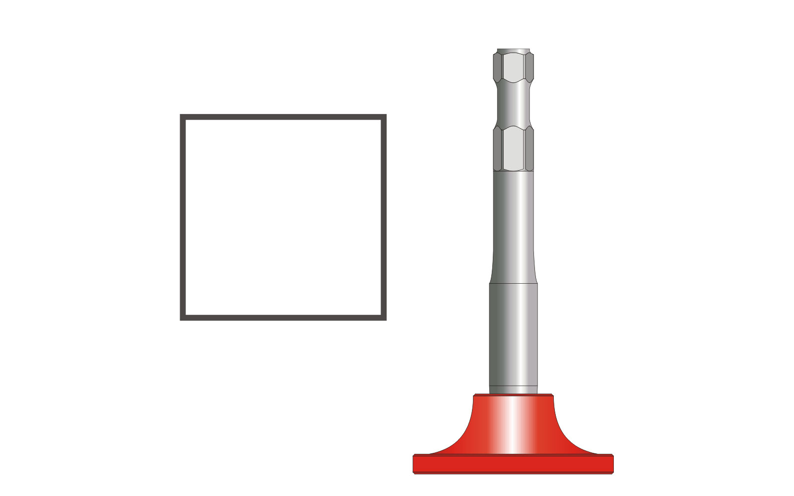 VOGT Verdichterplatte quadratisch 100/100 mm, l = 220 mm - 18mm Meißelaufnahme - V1100.18H