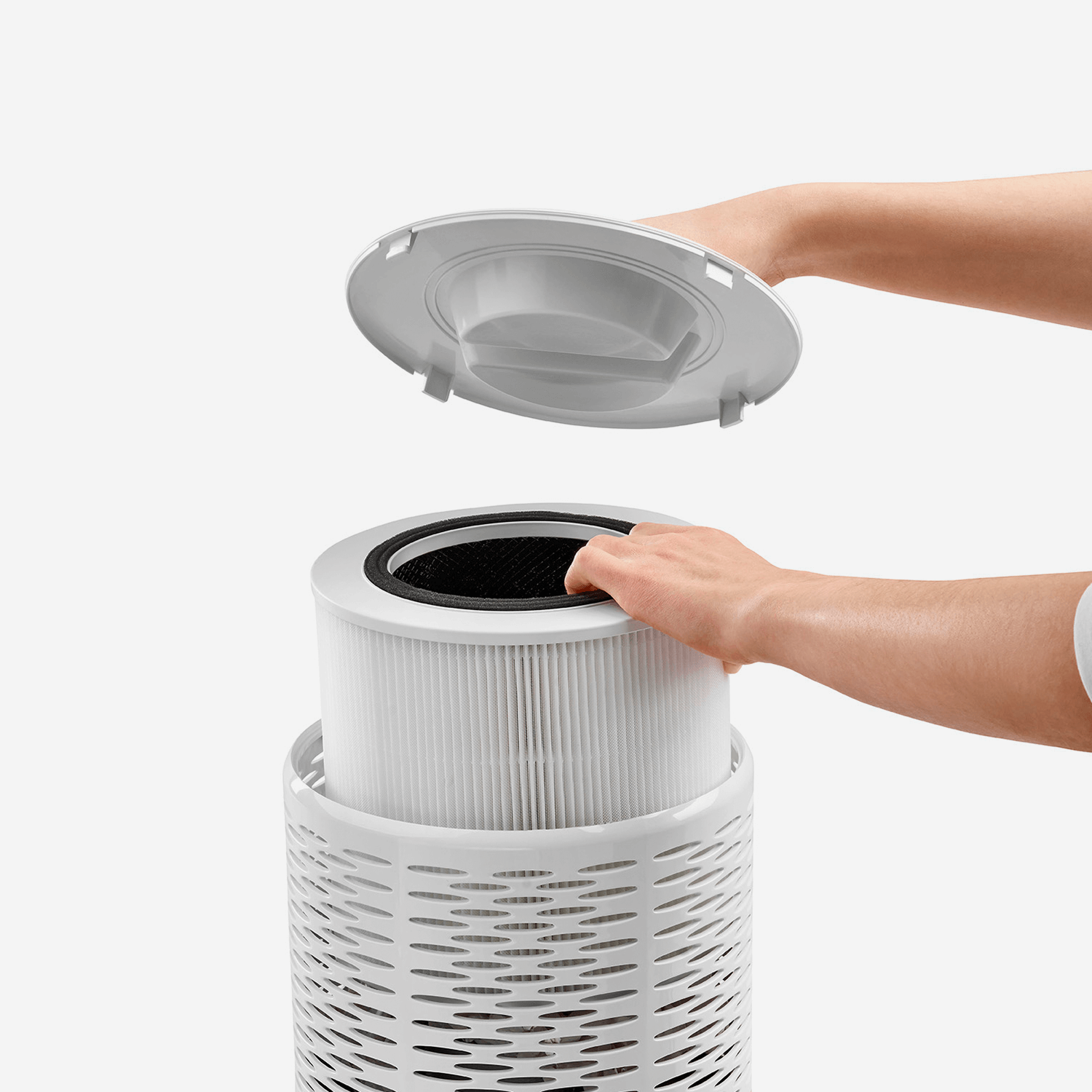 Climia CLR 250 - Farbe : Weiß / Grau inkl. zusätzlicher Ersatzfilterkartusche - 3-in-1 True-HEPA Luftfilter und Aktivkohlefilter