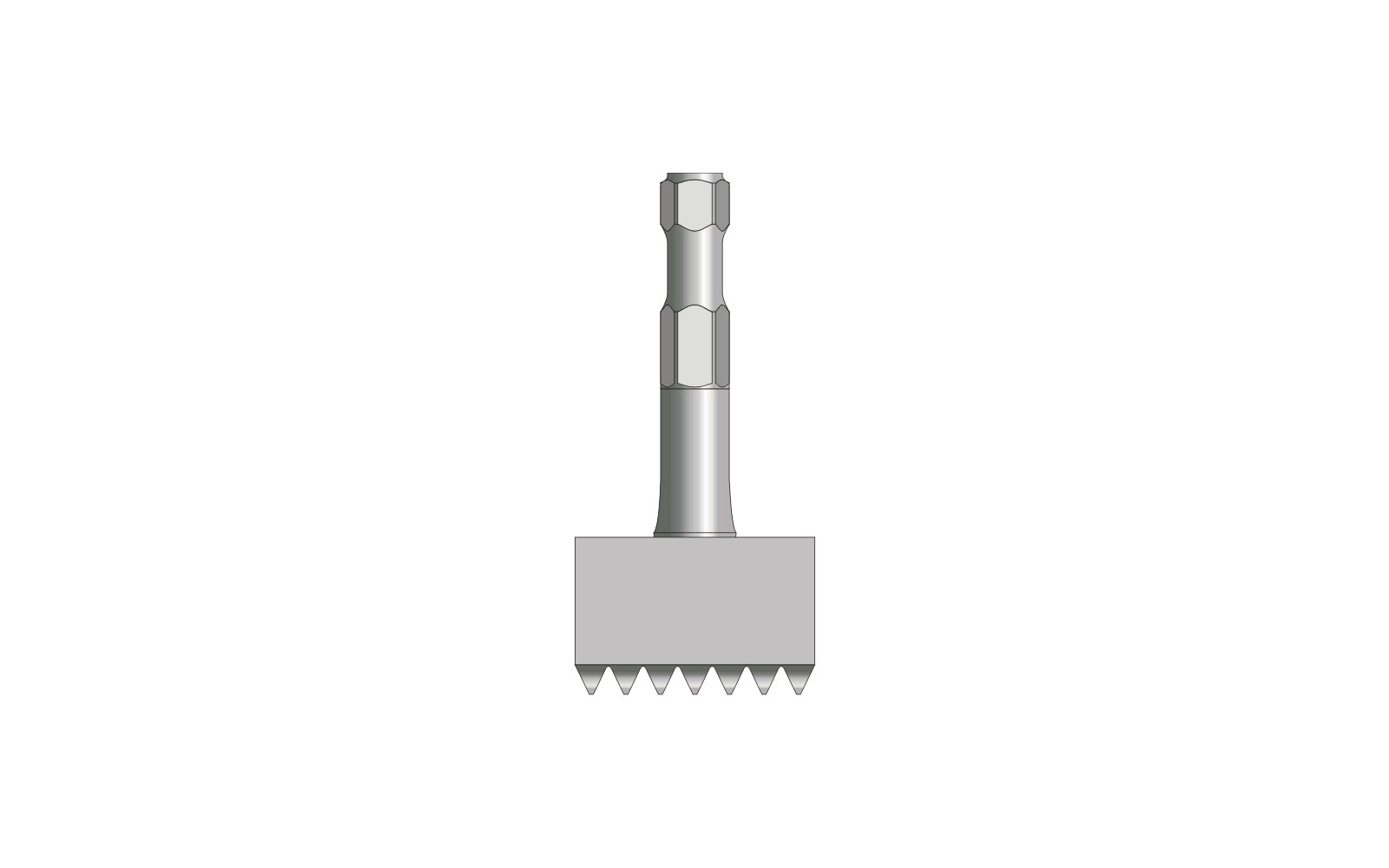VOGT Stockerplatte mit 7x7 Zähnen 60/60 mm, l = 150 mm - 18mm Meißelaufnahme - S860.18H