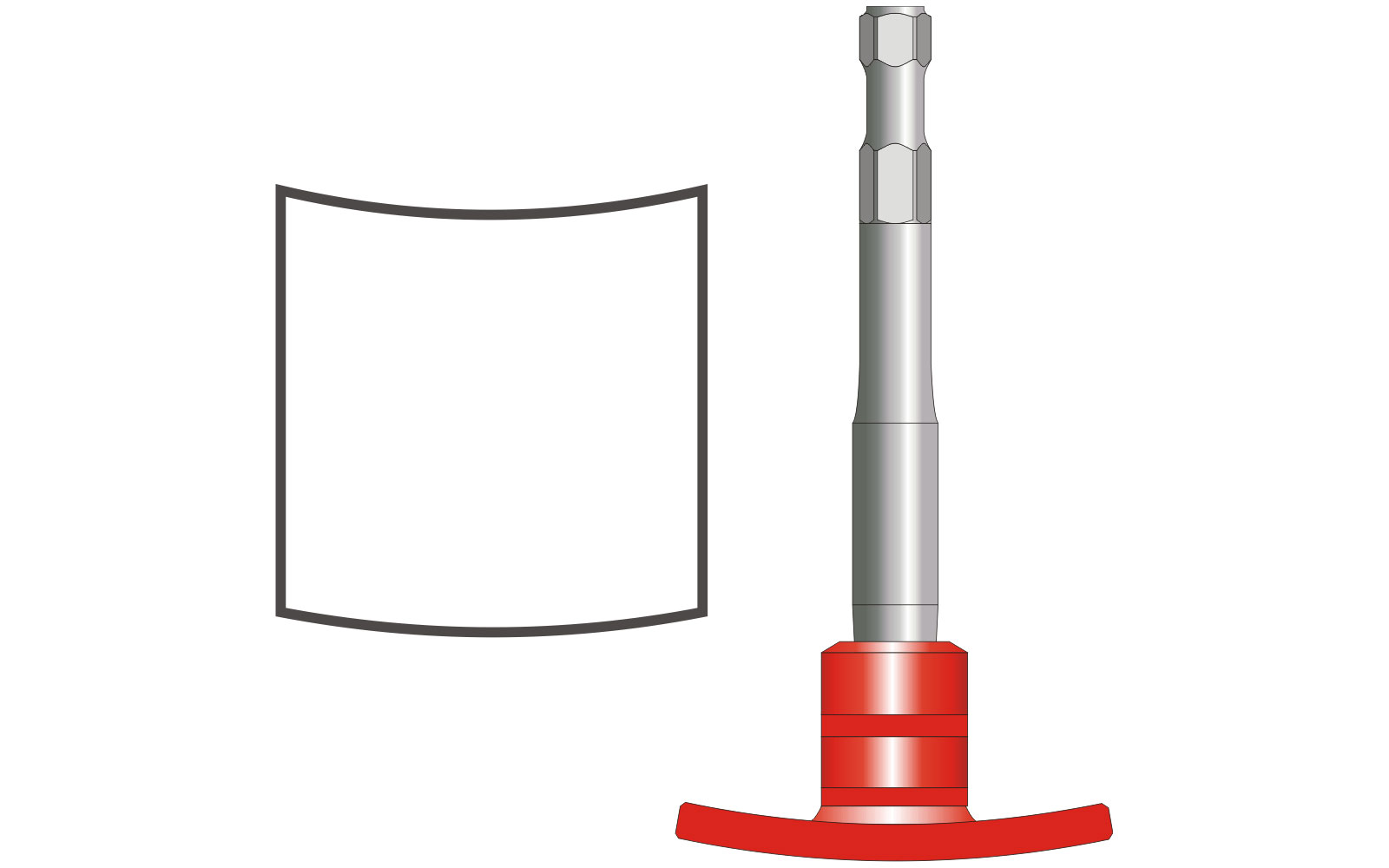 VOGT Verdichterplatte gebogen 120/120 mm, l = 220 mm - 14mm Meißelaufnahme - V1120RH