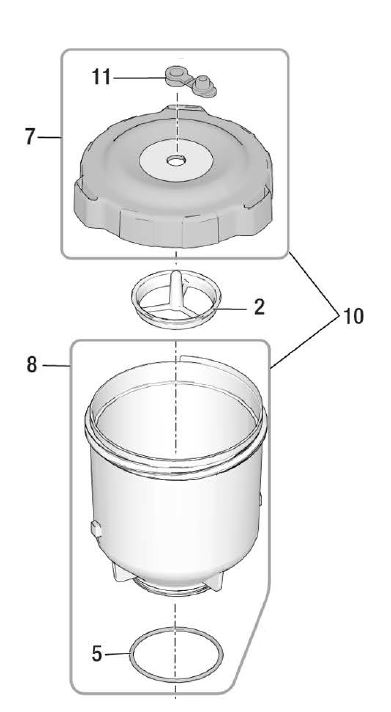 Graco Becher , Deckel, Stopfen, O-Ring , Schild enthält 7 und 8 Ultra QuickShot 230 V - 18H079