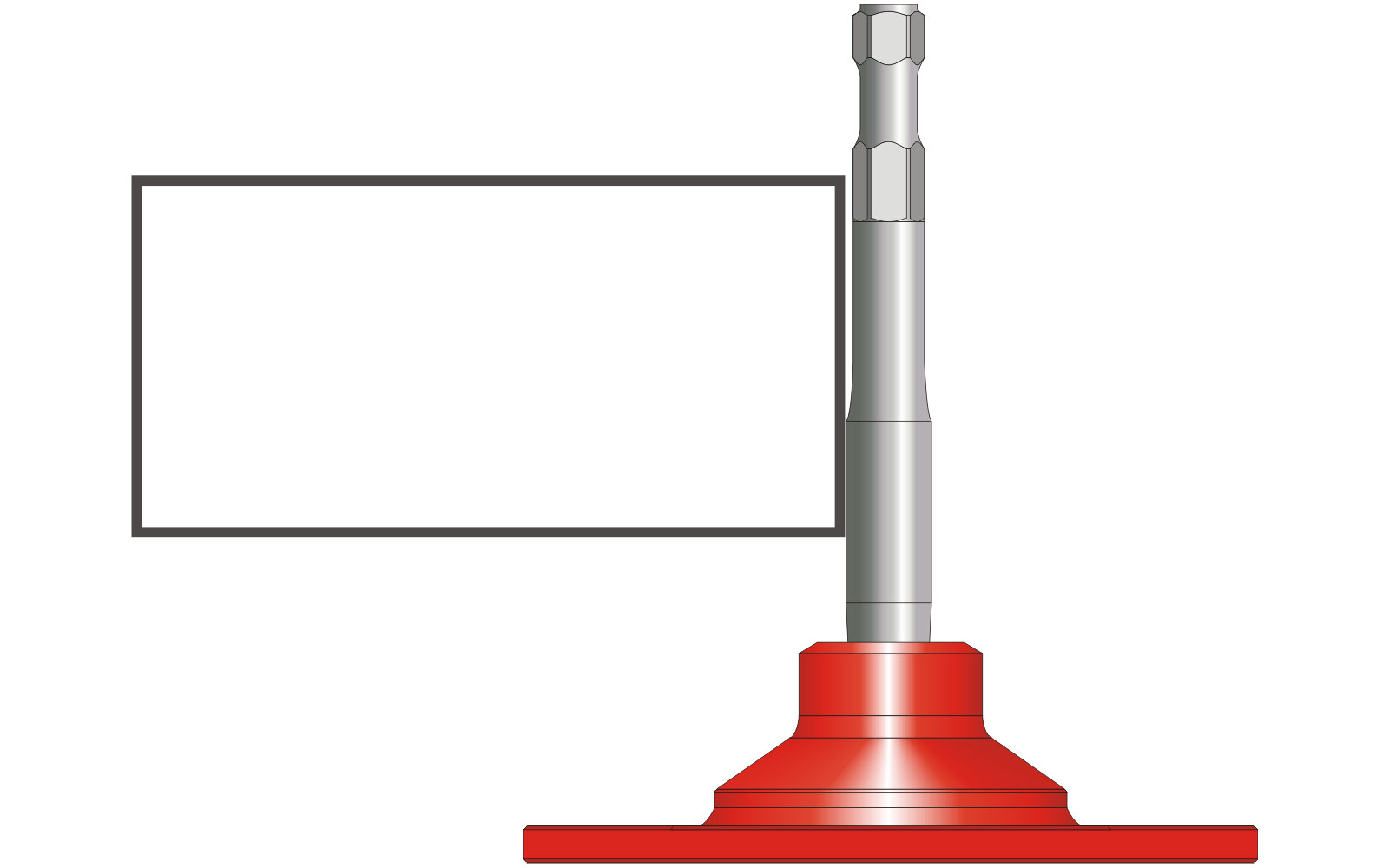 VOGT Verdichterplatte rechteckig 200/100 mm, l = 230 mm - 14mm Meißelaufnahme